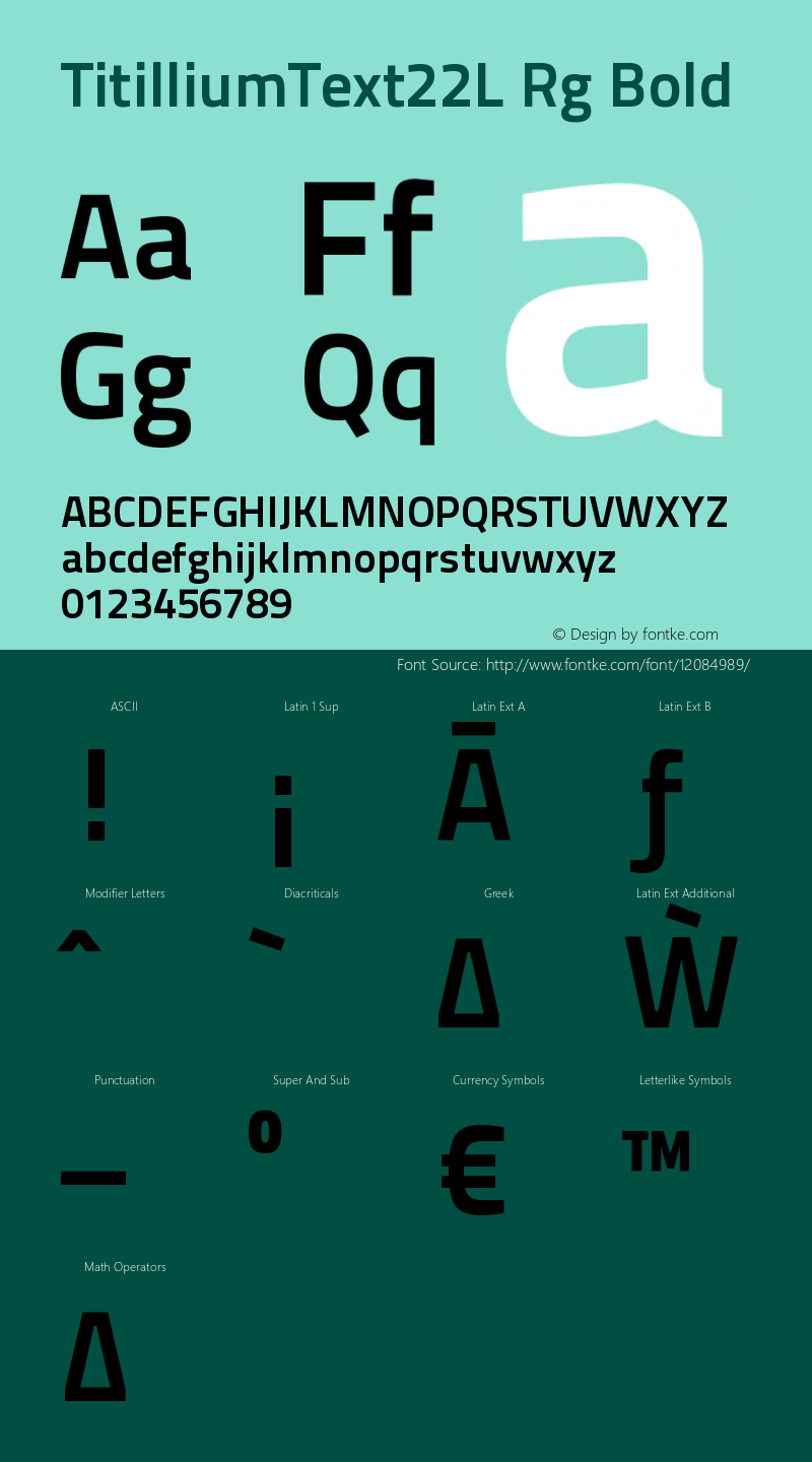 TitilliumText22L Rg Bold 1.000 Font Sample