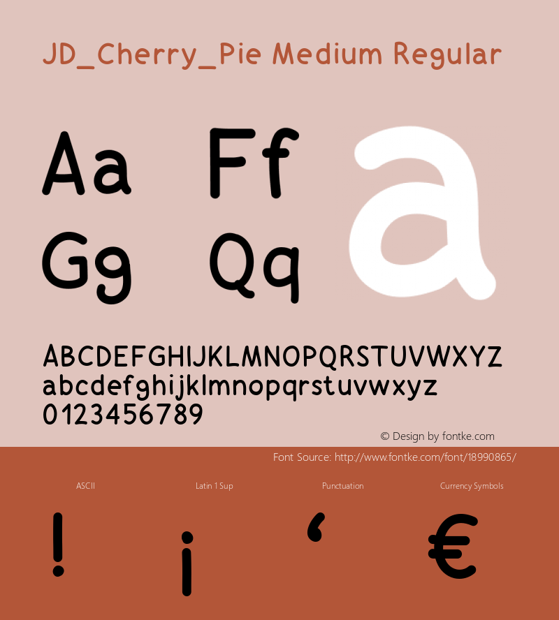 JD_Cherry_Pie Medium Regular Version 1.000 Font Sample