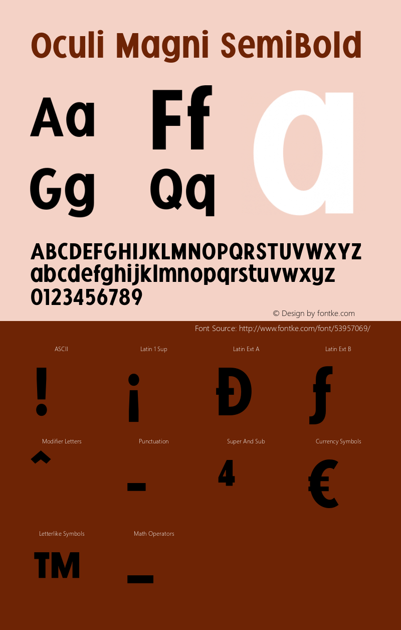 OculiMagni-SemiBold Version 1.000 Font Sample