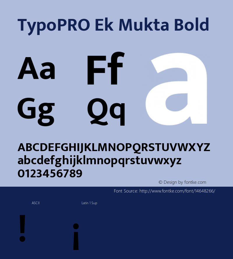 TypoPRO Ek Mukta Bold Version 1.2 Font Sample