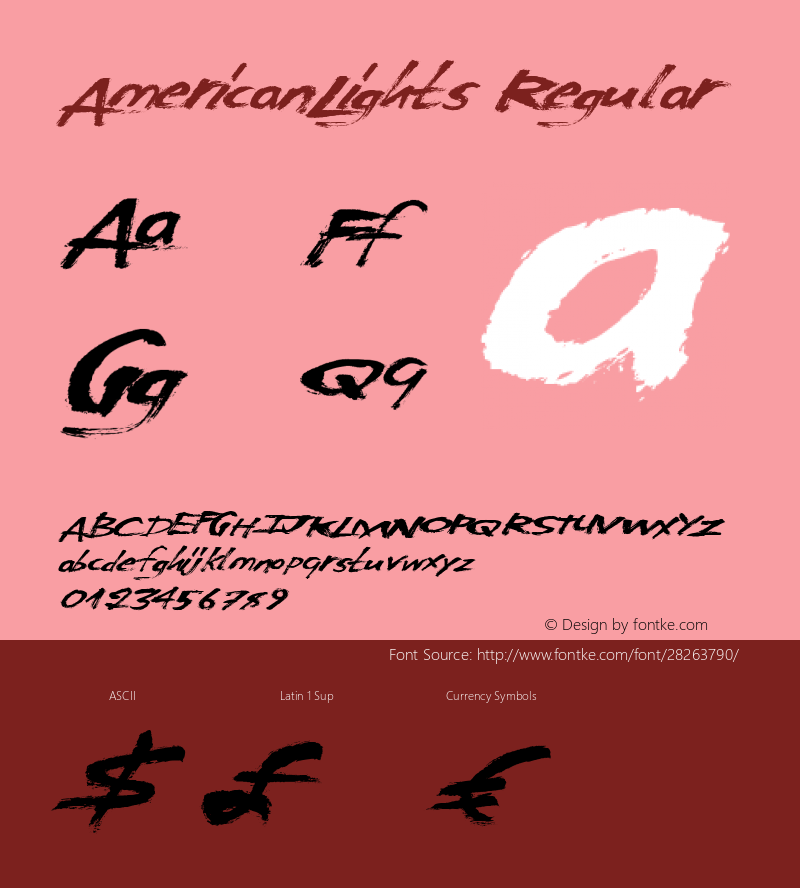 AmericanLights Version 1.00 November 15, 2014, initial release Font Sample