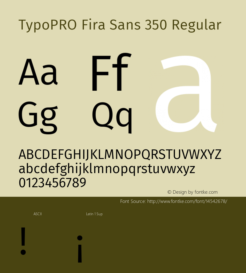 TypoPRO Fira Sans 350 Regular Version 3.105;PS 003.105;hotconv 1.0.70;makeotf.lib2.5.58329 Font Sample