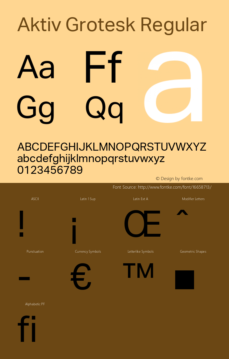 Aktiv Grotesk Regular Version 1.002 Font Sample