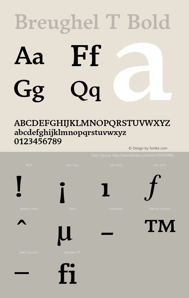 BreughelT-Bold 001.005 Font Sample