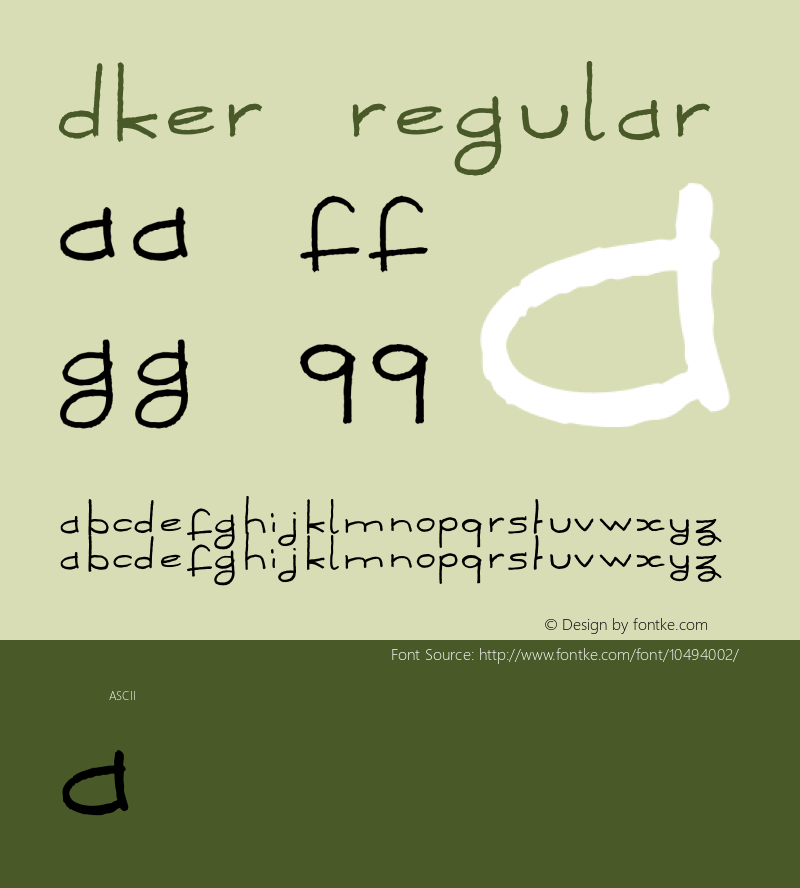 Dker Regular Version 1.000 Font Sample