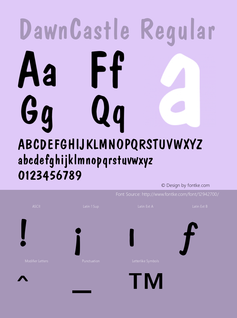 DawnCastle Regular 001.003 Font Sample