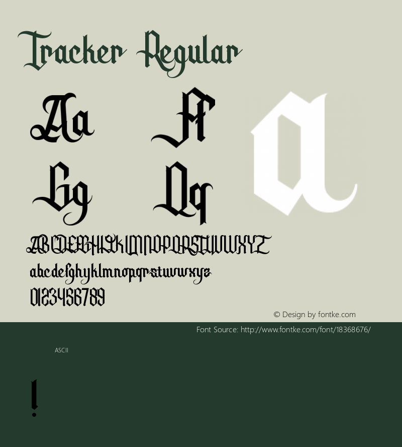 Tracker Regular Version 1.000 Font Sample