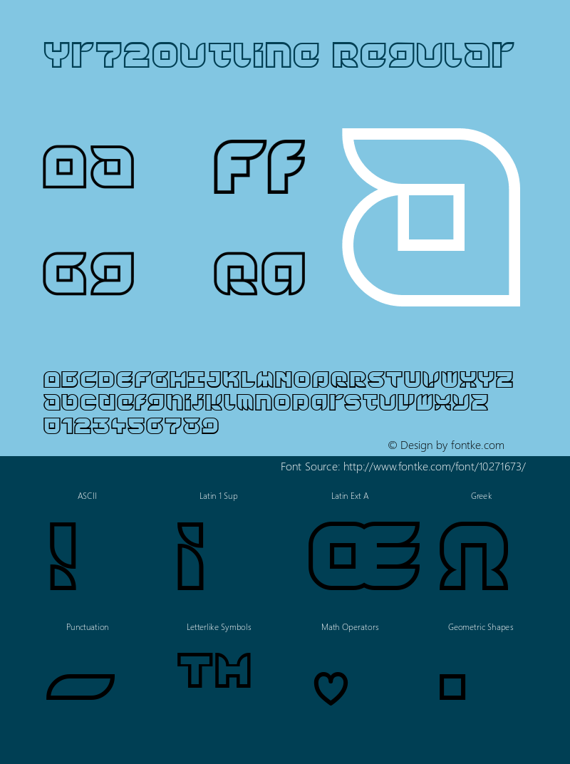 Yr72Outline Regular Macromedia Fontographer 4.1.4 7/31/00 Font Sample