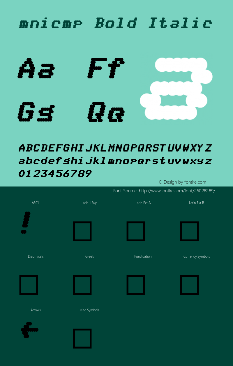 mnicmp Bold Italic Version 001.000 Font Sample