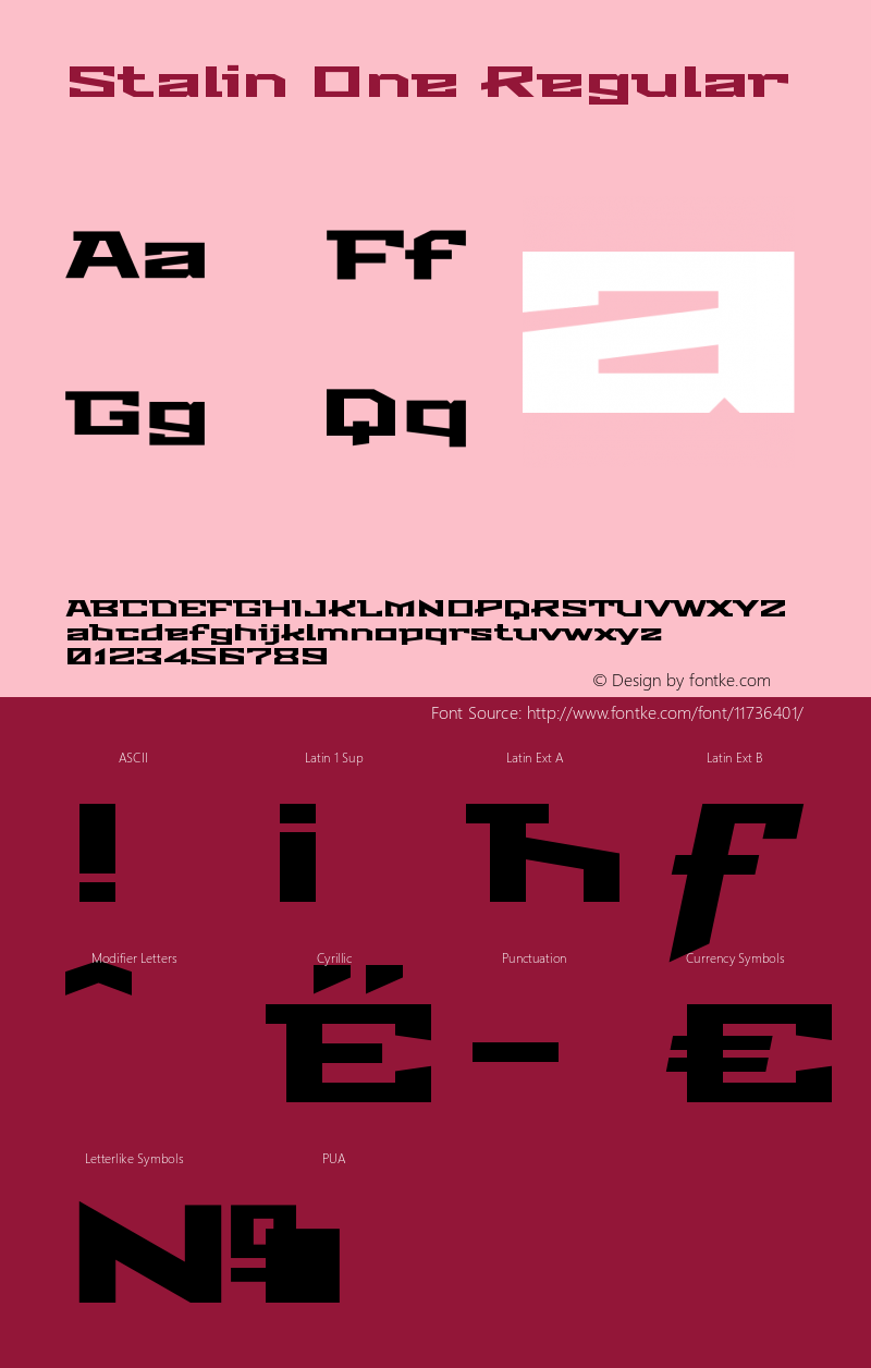 Stalin One Regular Version 3.002; ttfautohint ( Font Sample