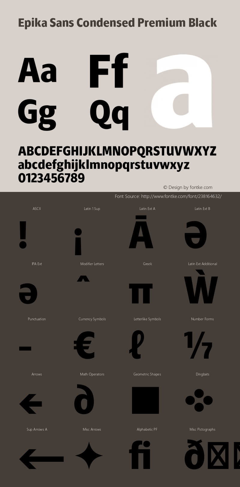 Epika Sans Condensed Premium Black Version 1.000;FEAKit 1.0图片样张
