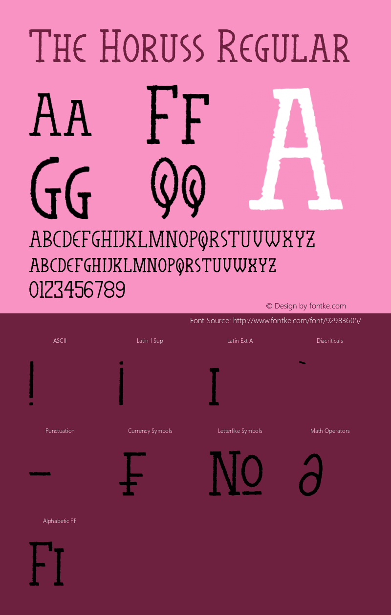 The Horuss Version 1.00;December 29, 2020;FontCreator 12.0.0.2525 64-bit Font Sample