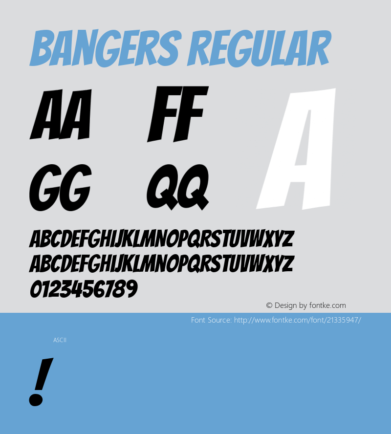 Bangers Version 1.0 Font Sample