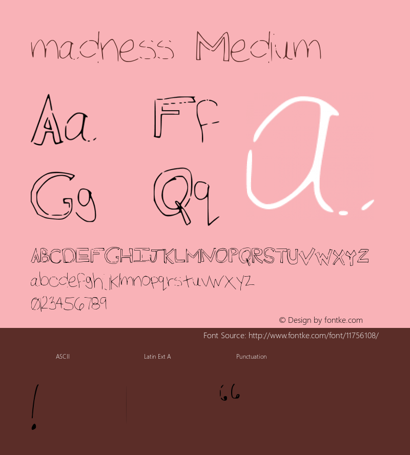 madness Medium Version 001.000 Font Sample