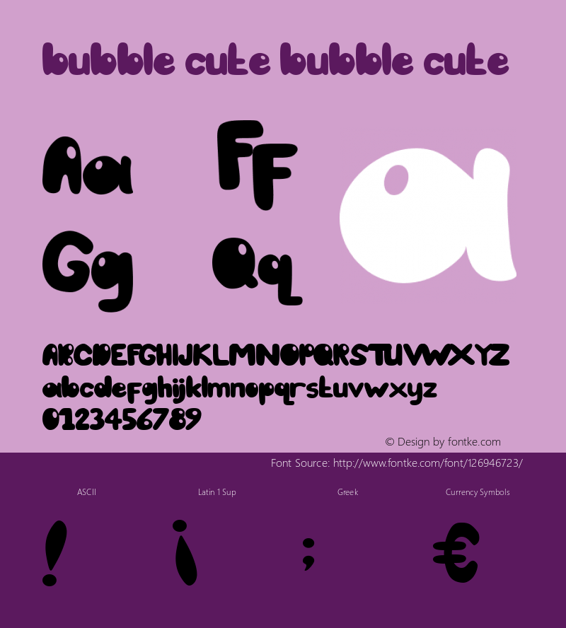 bubble cute bubble cute Version 1.00;March 1, 2020;FontCreator 11.5.0.2430 64-bit Font Sample