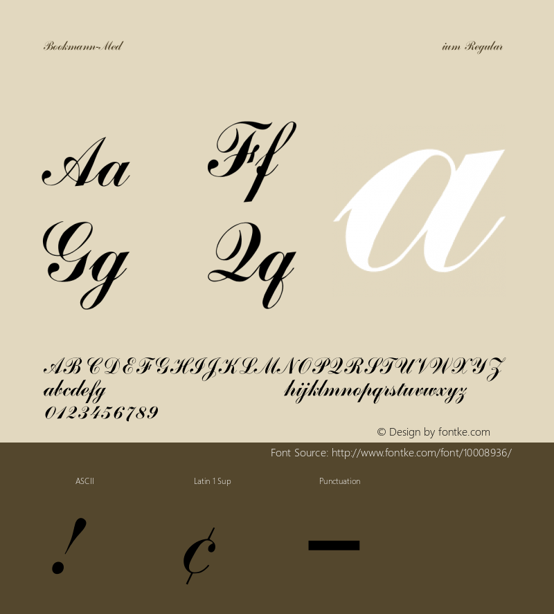 Bookmann-Medium Regular Unknown Font Sample