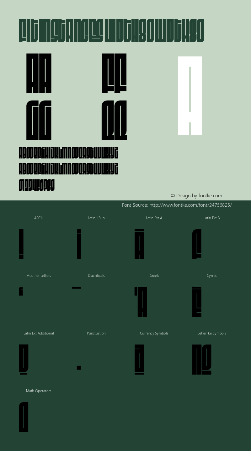 Fit Instances wdth80 Version 1.0 Font Sample