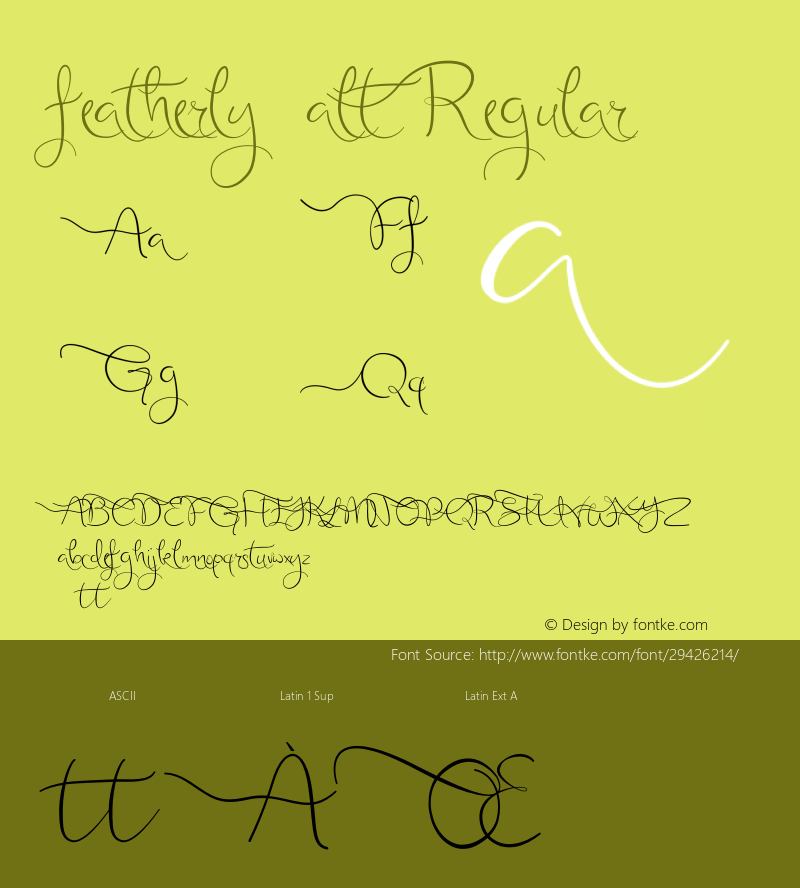 featherlyalt Version 1.000;PS 001.001;hotconv 1.0.56 Font Sample