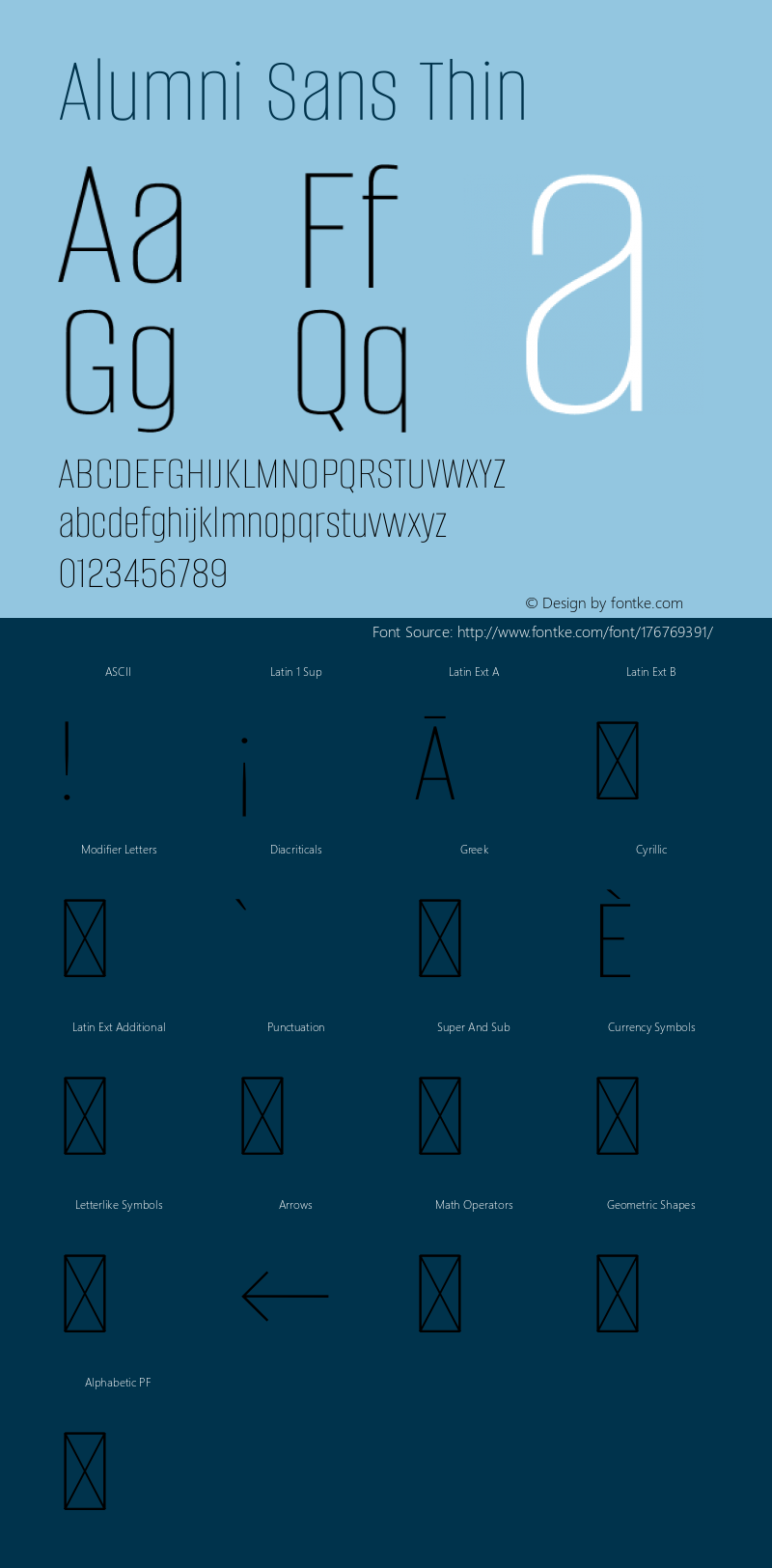 Alumni Sans Thin Version 1.015图片样张