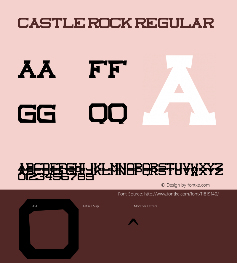 castle rock Regular Version 1.00 February 5, 2012, initial release, www.yourfonts.com Font Sample