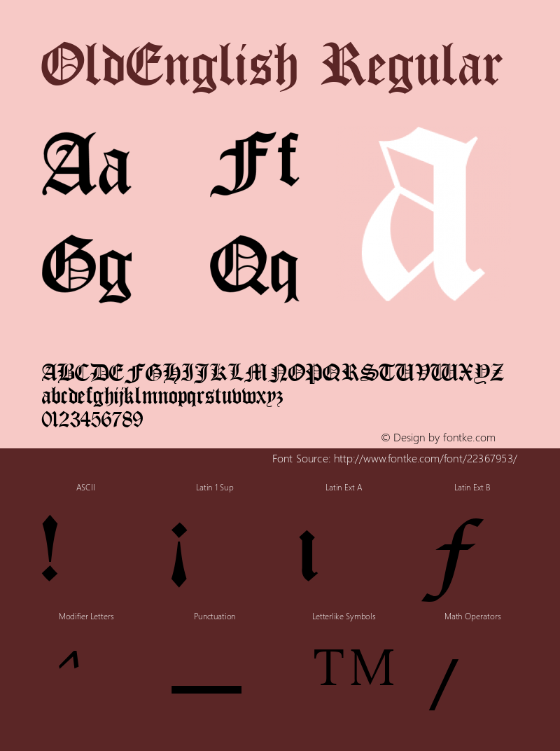 OldEnglish Regular Altsys Fontographer 3.5  8/5/92 Font Sample