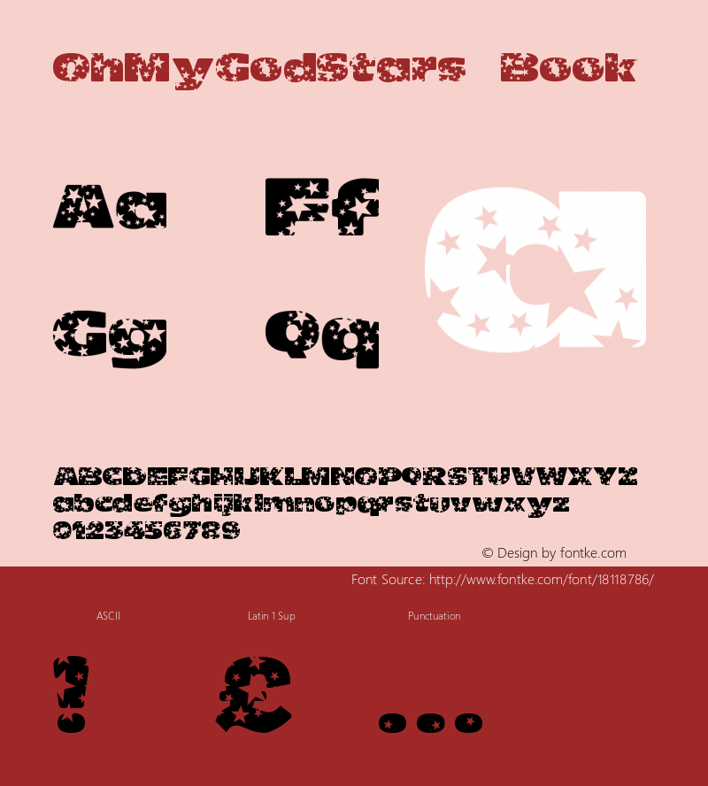 OhMyGodStars Book Version 001.000 Font Sample