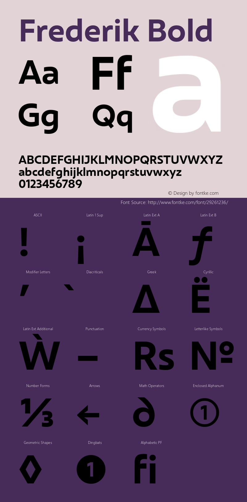 Frederik-Bold Version 001.000 February 2019;YWFTv17 Font Sample