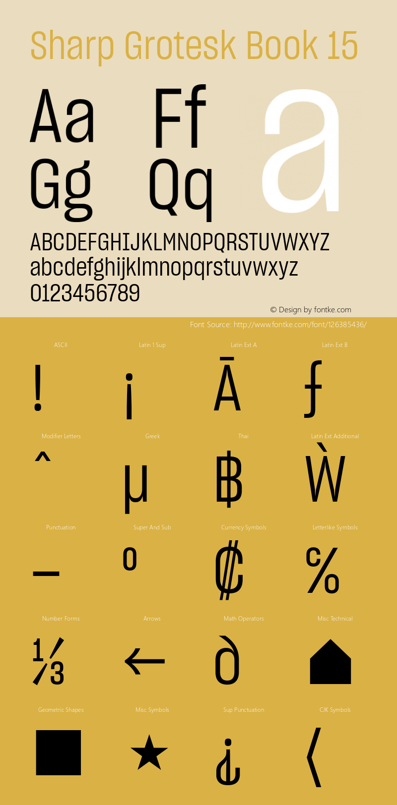 Sharp Grotesk Book 15 Version 1.003 Font Sample