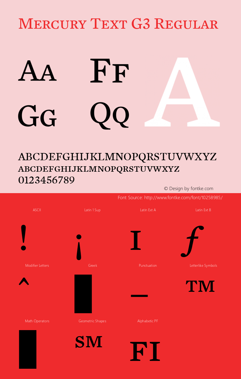 Mercury Text G3 Regular 001.000 Font Sample