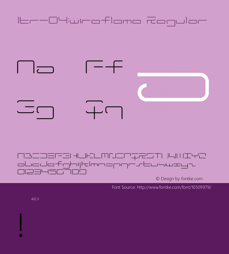 ltr-04:wireflame Regular 1.0 Font Sample