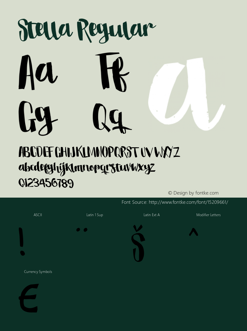 Stella Regular Version 1.000 Font Sample