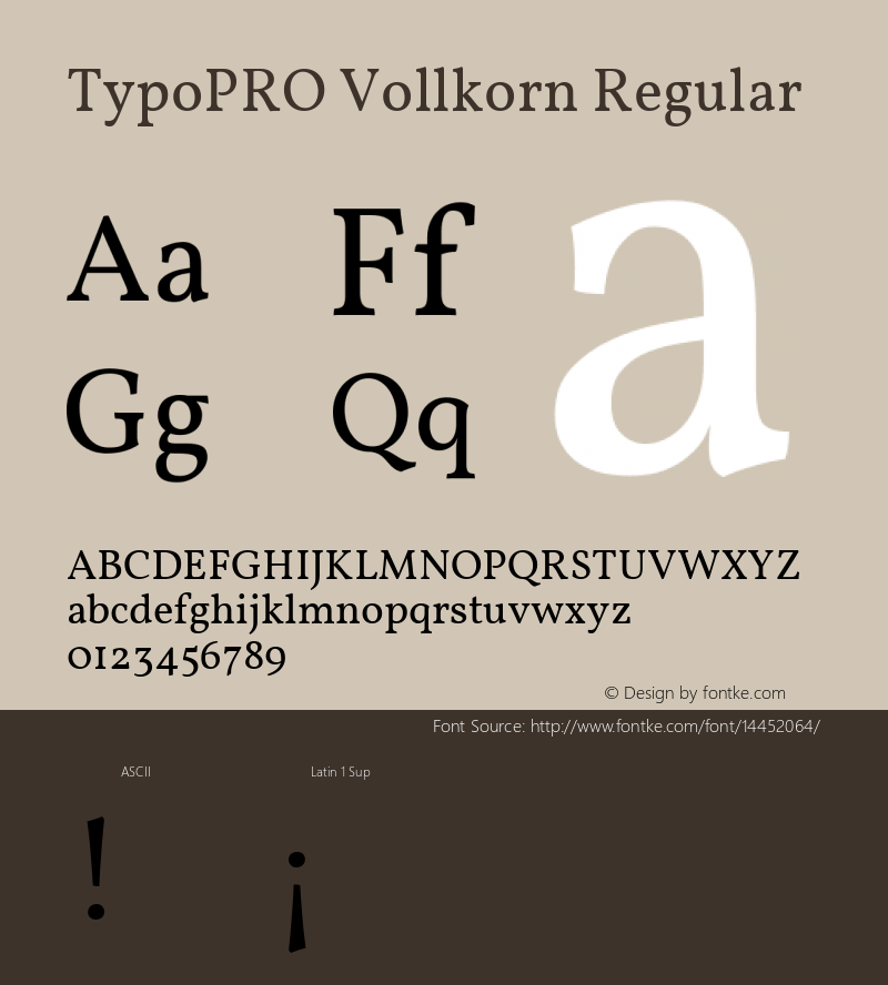 TypoPRO Vollkorn Regular Version 2.001 Font Sample