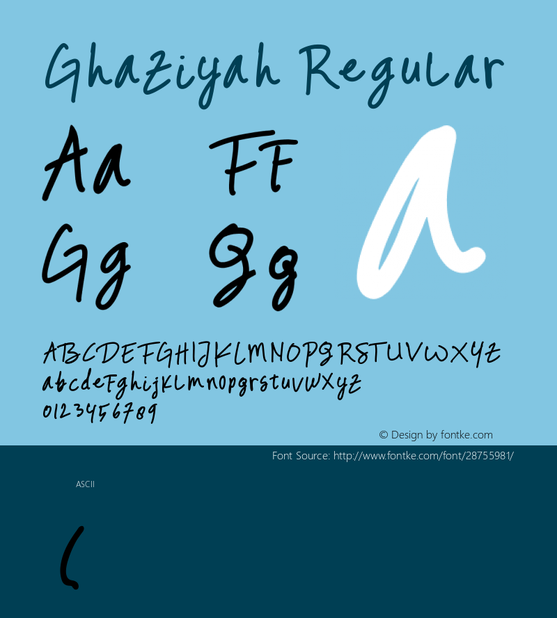 Ghaziyah Version 1.000 Font Sample