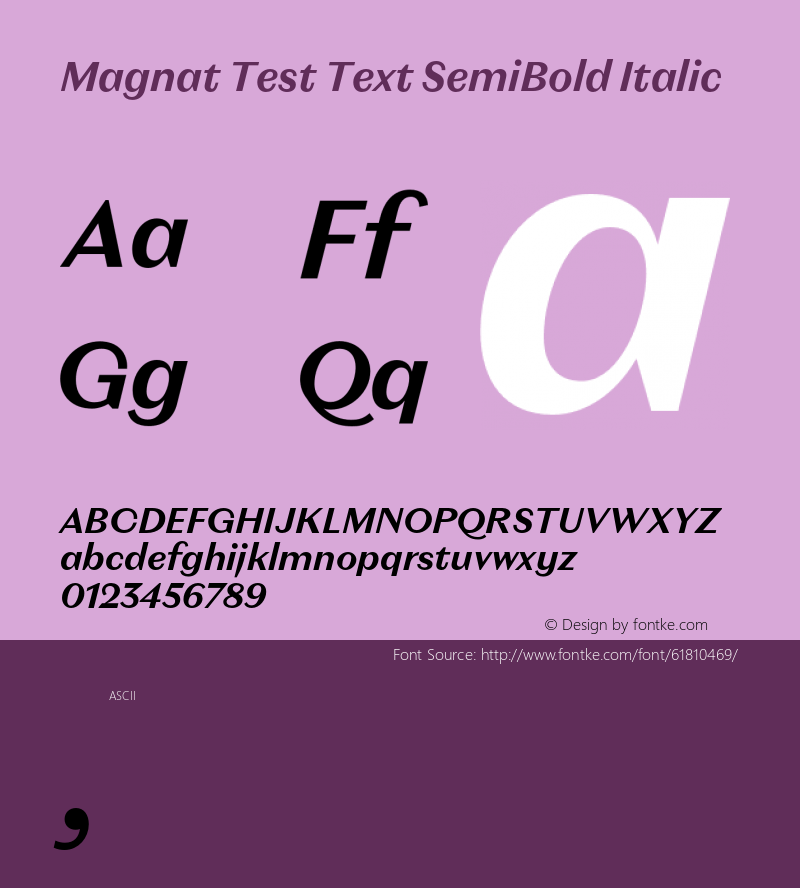 Magnat Test Text SemiBold Italic Version 1.000;PS 001.000;hotconv 1.0.88;makeotf.lib2.5.64775 Font Sample