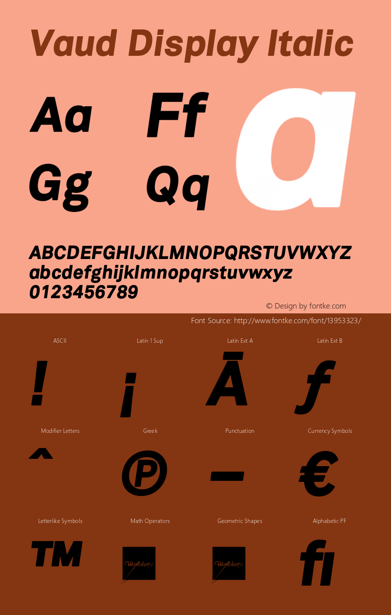 Vaud Display Italic Version 1.000;PS 001.000;hotconv 1.0.38 Font Sample