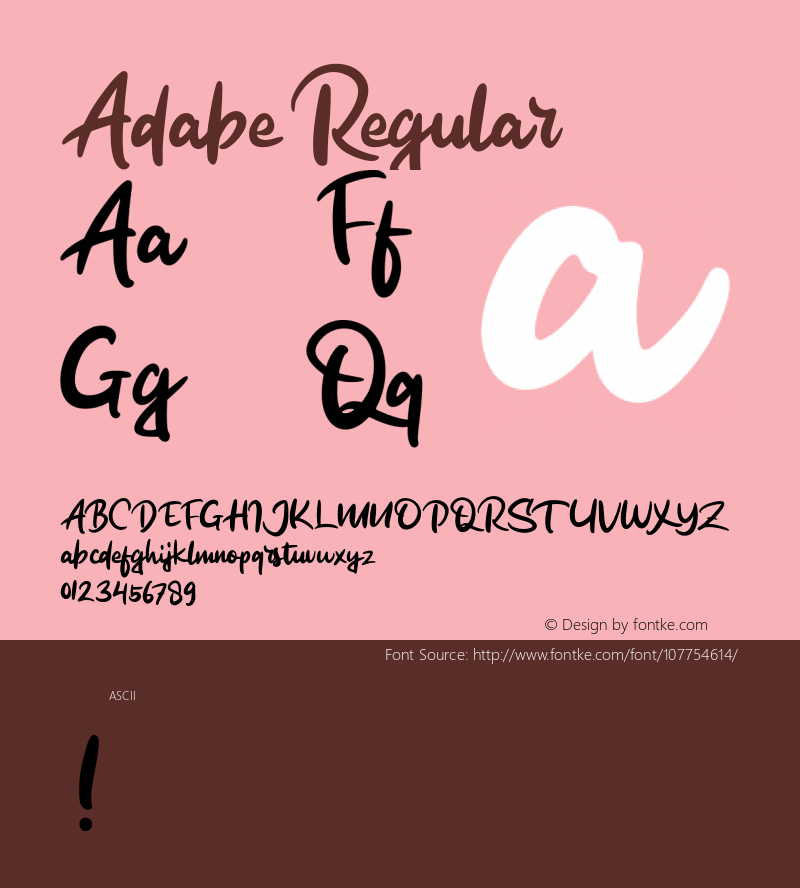 Adabe Version 1.000 Font Sample