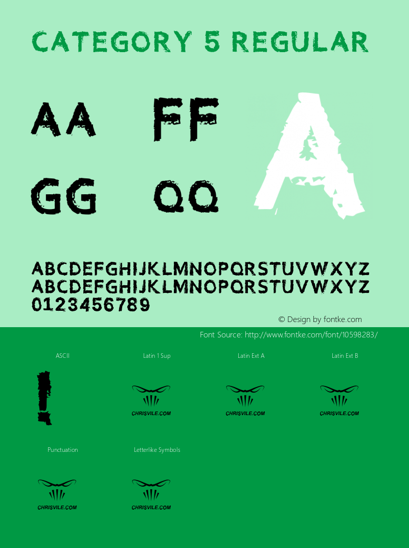 Category 5 Regular Version 1.00 2014 Font Sample