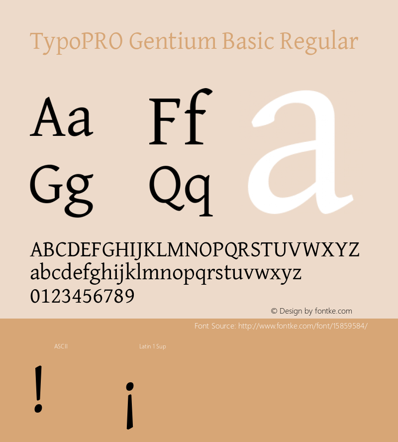 TypoPRO Gentium Basic Regular Version 1.102; 2013; Maintenance release Font Sample