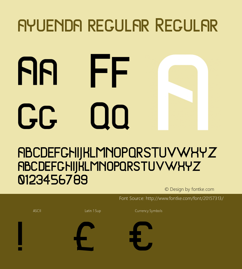 ayuendaregular Version 1.000;PS 001.001;hotconv 1.0.56 Font Sample