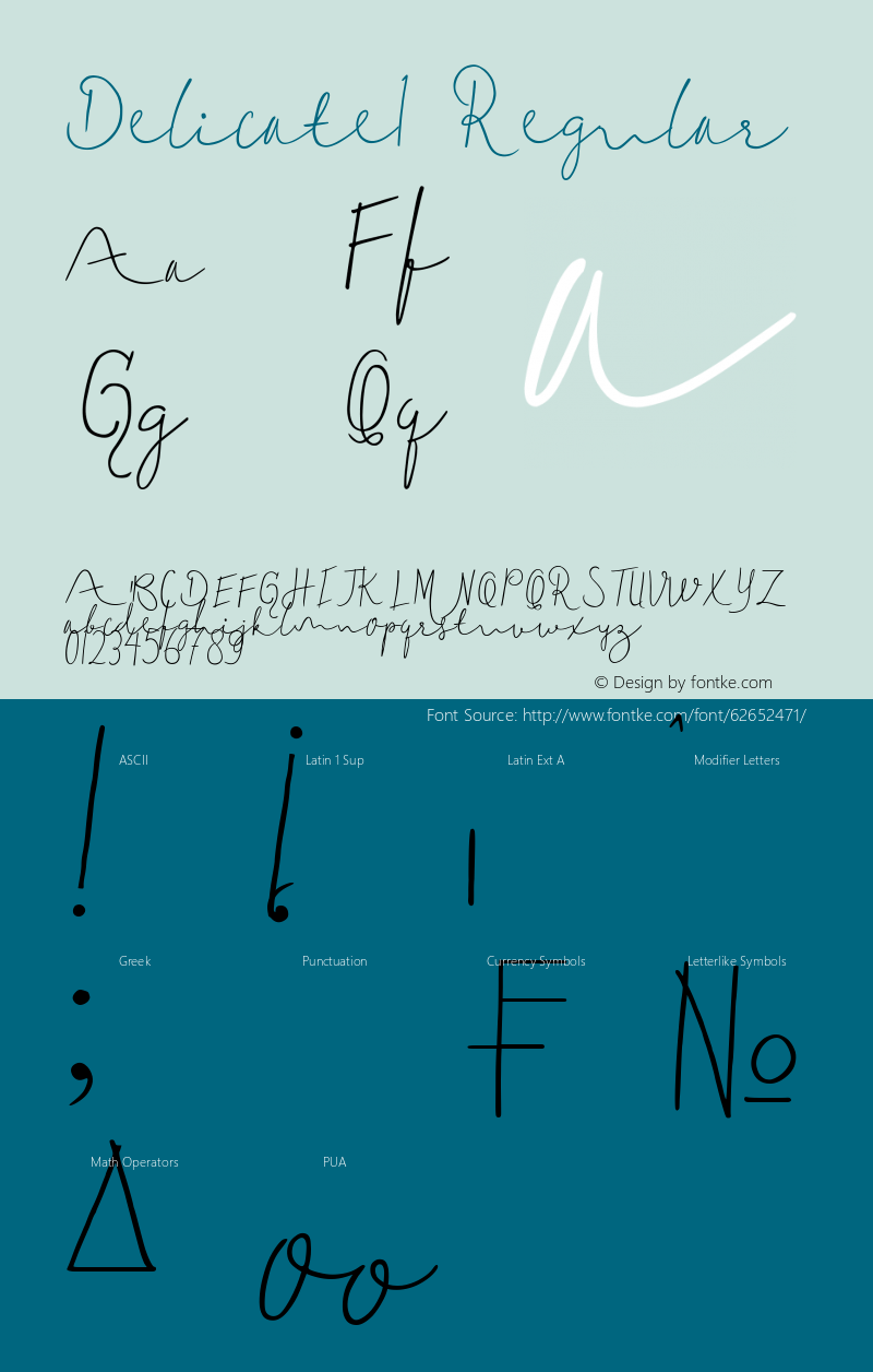 Delicate1 Version 1.00;May 3, 2020;FontCreator 11.5.0.2430 32-bit Font Sample