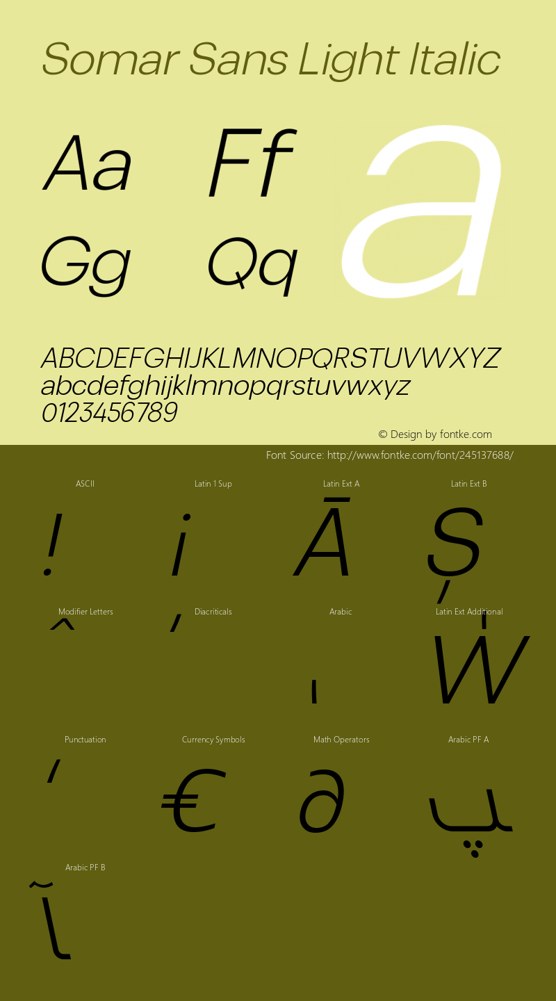 Somar Sans Light Italic Version 1.002图片样张