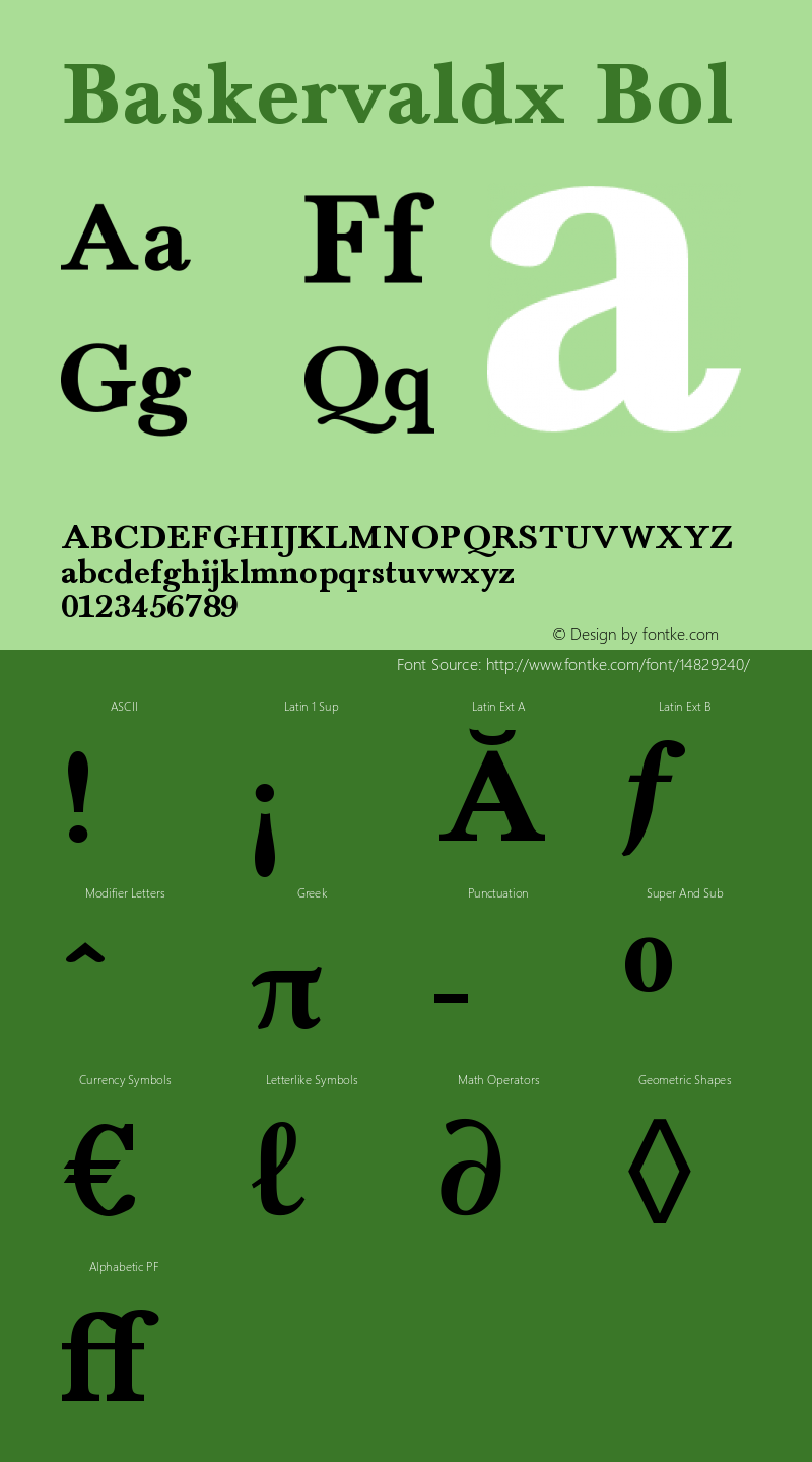 Baskervaldx Bol Version 1.0 Font Sample