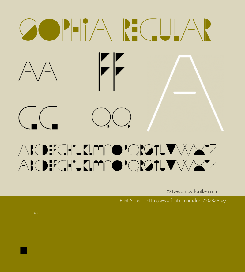 Sophia Regular Version 1.000 Font Sample