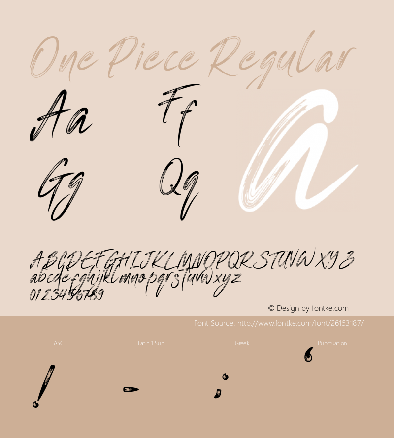 One Piece Version 1.00;June 6, 2018;FontCreator 11.5.0.2427 64-bit Font Sample