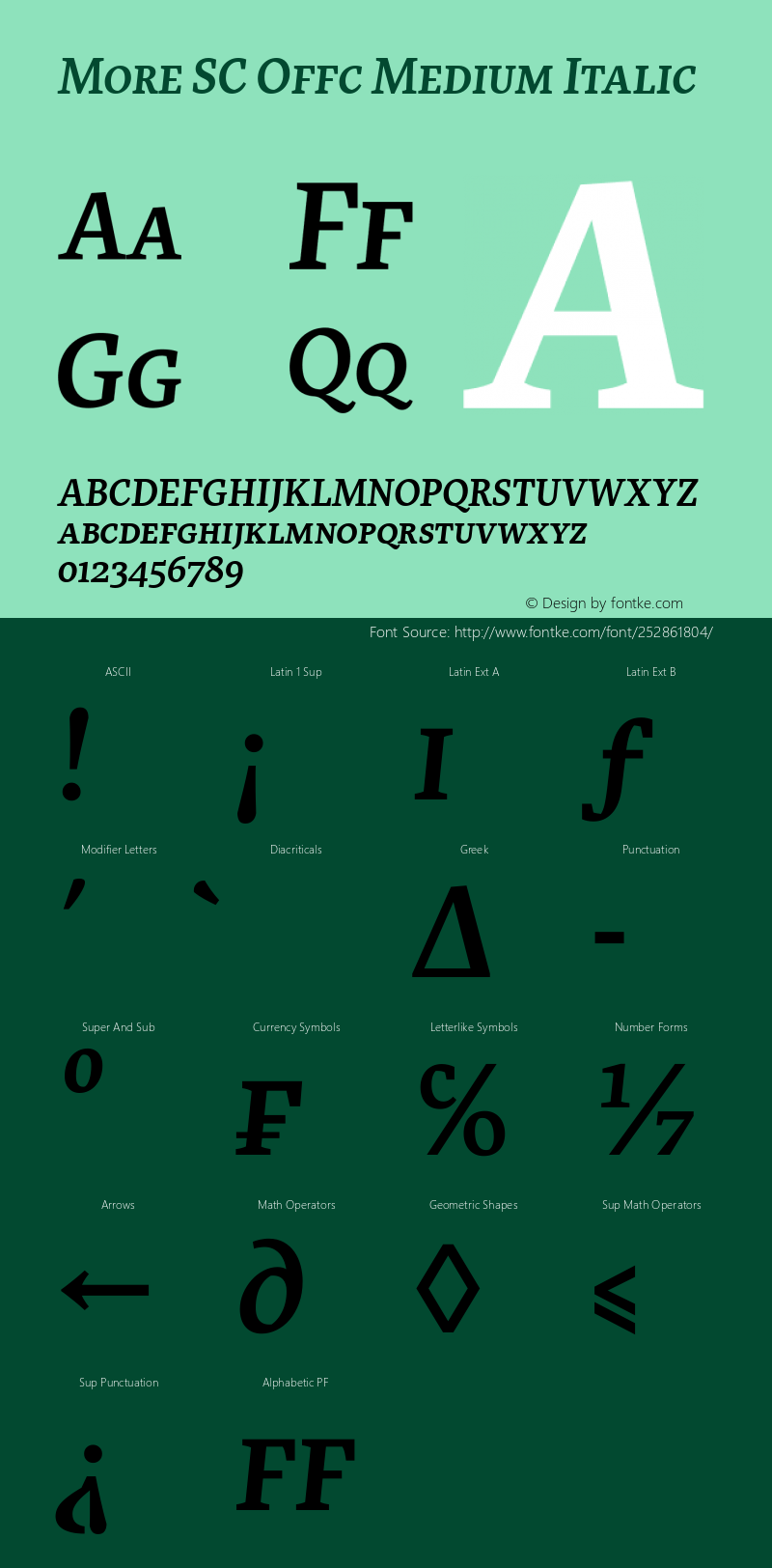 More SC Offc Medium Italic Version 7.504; 2010; Build 1020图片样张