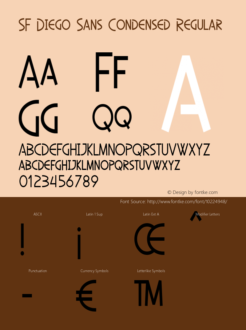 SF Diego Sans Condensed Regular Version 1.1 Font Sample