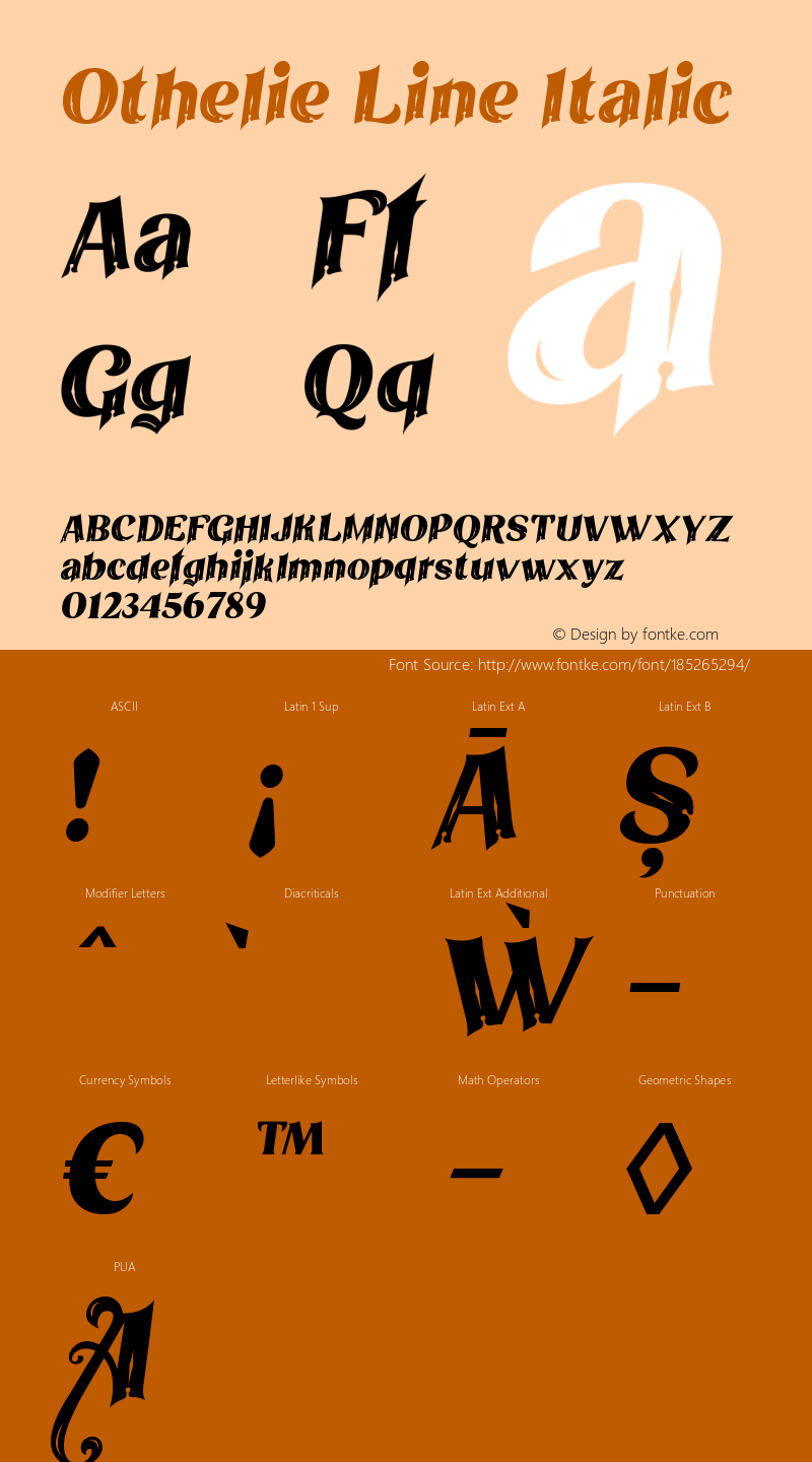 Othelie Line Italic Version 1.001 | w-rip DC20190815图片样张