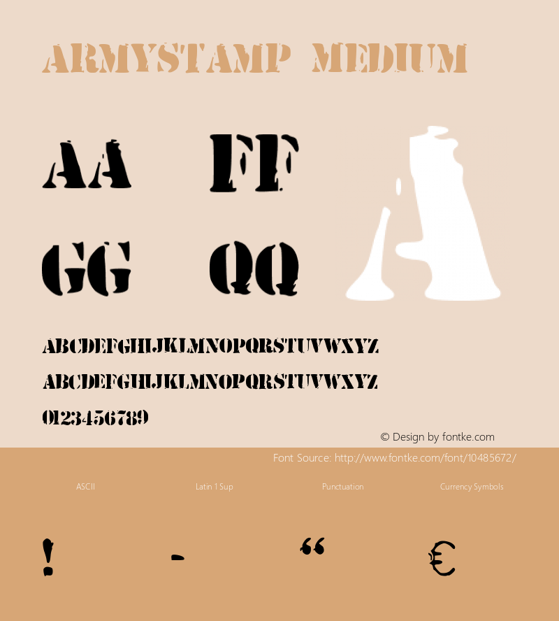 ArmyStamp Medium Version 001.000 Font Sample