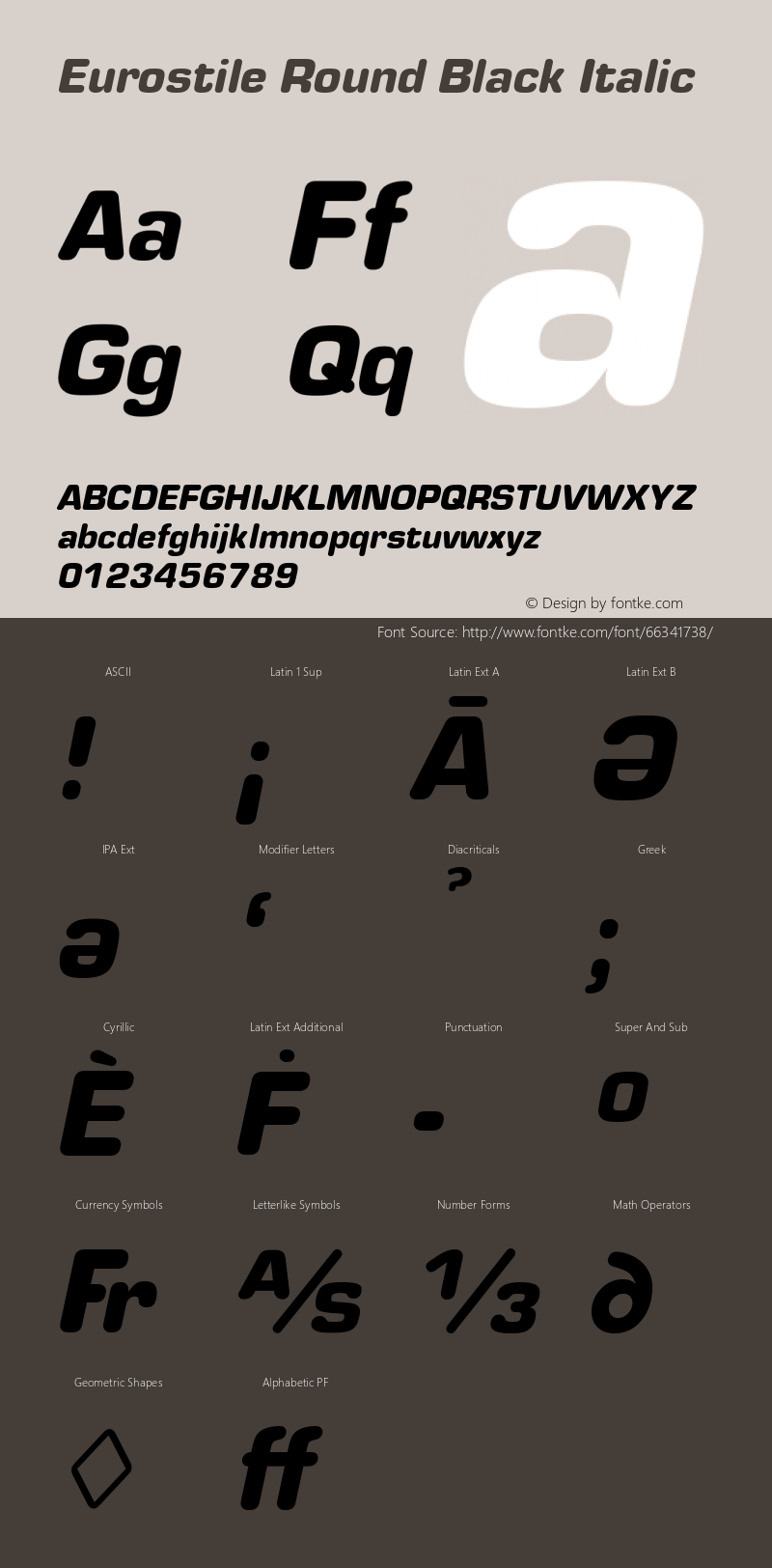 EurostileRound-BlackItalic Version 1.000;PS 1.00;hotconv 1.0.57;makeotf.lib2.0.21895 Font Sample