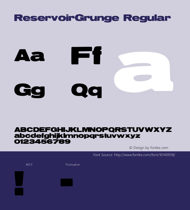 ReservoirGrunge Regular ReservoirGrunge Font Sample
